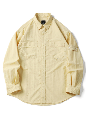 BLACK ARMADA 秋季复古速干宽松工装衬衫高级感痞帅百搭翻领上衣