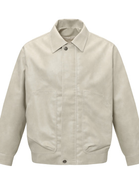 BLAZECLO 秋冬季复古双拉链做旧大口袋翻领pu皮衣机车风夹克外套