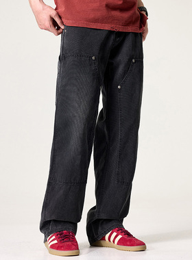 BLACK ARMADA 美式高街设计感拼接工装直筒裤百搭做旧宽松休闲裤