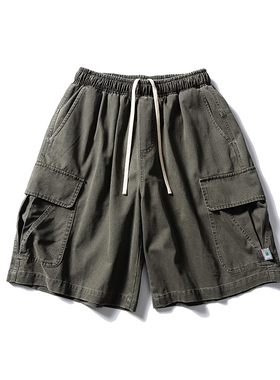 SKRSHANYU 25SS多口袋工装短裤男夏季新款宽松直筒休闲百搭五分裤