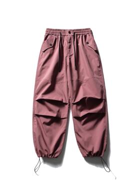 ATBORDER 美式街头设计感褶皱松紧腰休闲伞兵裤秋阔腿休闲束脚裤