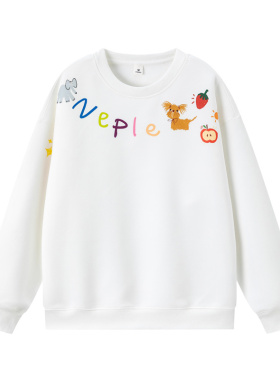 NEPLEURE 美式潮牌创意卡通印花圆领卫衣慵懒风小众情侣春秋上衣