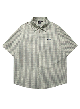 NOTBRANDLAB 夏季隐藏门禁短袖衬衫美式复古休闲百搭潮牌上衣