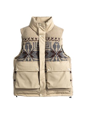 mayuEnjoy 冬季新款针织拼接立领工装棉服叠穿无袖坎肩背心外套