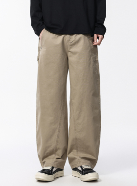 BLACK ARMADA 2025夏季新款水洗工装长裤宽松直筒复古休闲弯刀裤