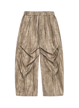 PLANETMUSIC 25SS松弛感美式废土风做旧扎染立体宽松直筒休闲裤