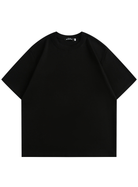 REFUSELOW 夏季小领口基础超级舒适短袖T恤宽松休闲情侣百搭上衣