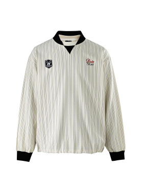 NOTBRANDLAB 秋装假两件美式撞色拼接条纹长袖衬衫运动风情侣上衣