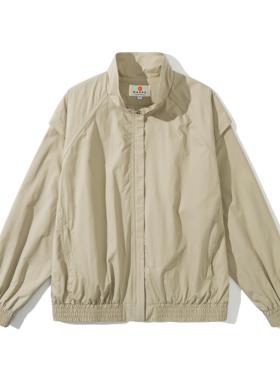 BSAPA 2025春季新款复古工装休闲夹克宽松立领简约情侣百搭外套