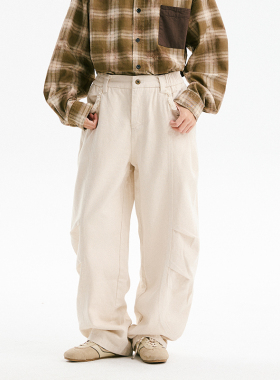 BLACK ARMADA 复古小弯刀立体裁剪工装裤设计感高街直筒休闲裤