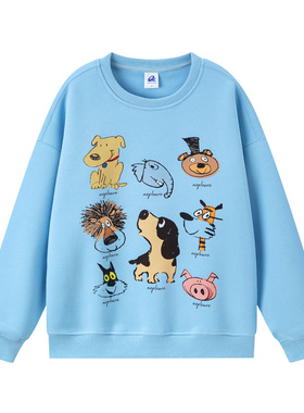 NEPLEURE 早秋卡通印花圆领卫衣学院风趣味设计感慵懒休闲上衣