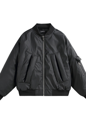 MAOQIAOYI  秋冬工装风棒球服棉服机能多口袋设计飞行员休闲外套