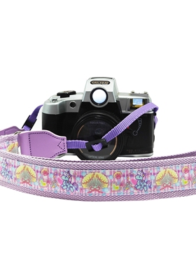 紫色独角兽数码相机单反微单摄影斜挎挂脖通用绳减压个性可爱卡通