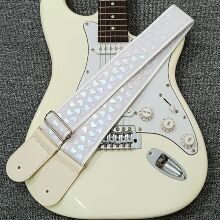 电木吉他背带肩带尤克里里贝斯棉麻加厚爱心立体白色复古Y2K摇滚