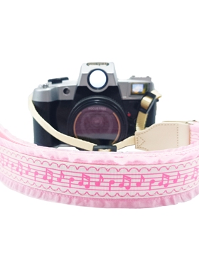 粉色音符y2k数码相机CCD单反微单拍立得肩带背带挂脖斜挎通用加厚