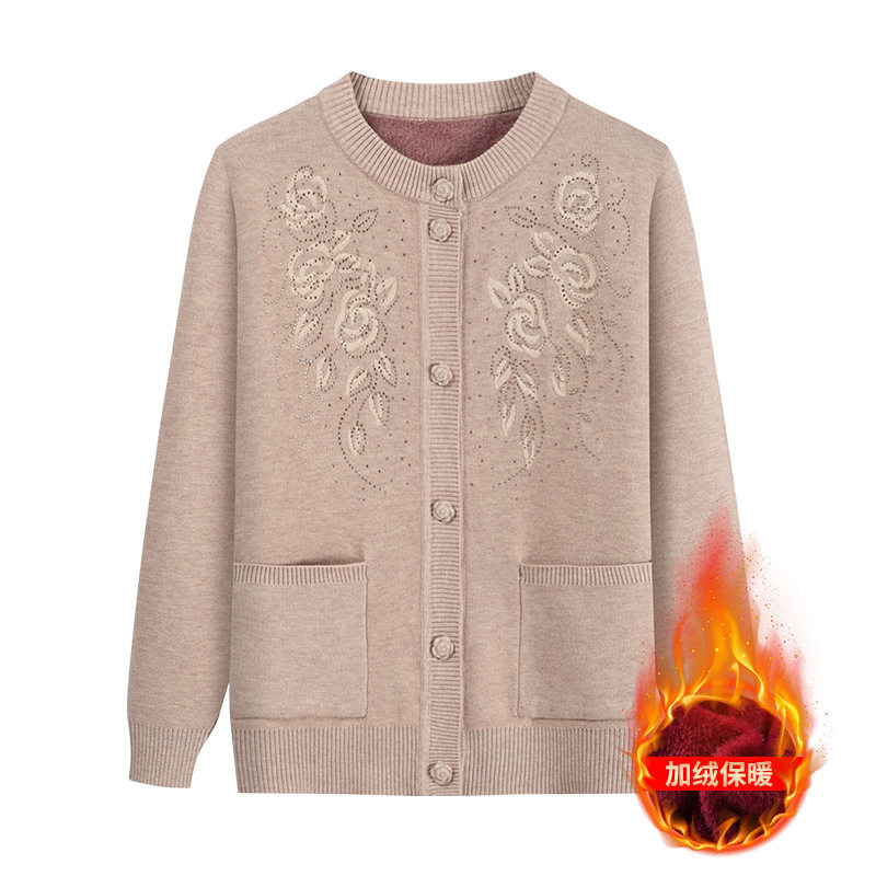 源头工厂中老年女装奶奶装毛衣外套妈妈针织开衫老人衣服加绒上衣,女装/女士精品,中老年女装,淘宝优惠券,粉丝福利购,淘宝优惠卷