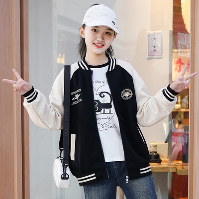 女童棒球服外套2025春秋新款大童女孩秋装青少年初高中学生外套