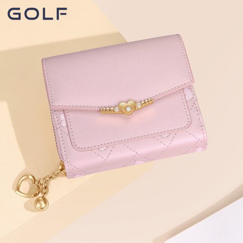 GOLF女士牛皮钱包2025新款时尚短款零钱包小众高级感简约多卡位