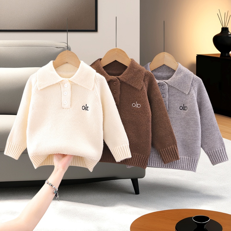 男童毛衣春秋新款韩版翻领POLO领