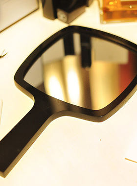 镜子手持手拿手柄镜女网红美容院牙科纹绣定制logo便携随身化妆镜