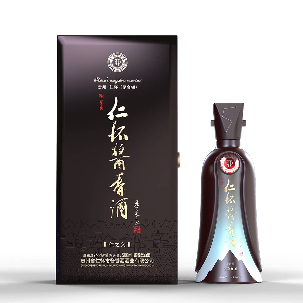 【热销酱酒】仁怀酱香酒 仁之义53度酱香型白酒 500ml正品包邮
