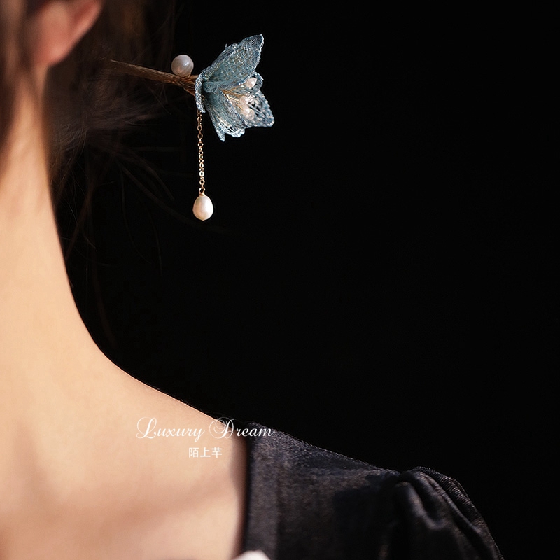 陌上芊发簪刺绣花朵甜美发簪