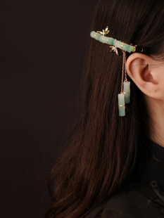 女士时尚洋气发夹半扎专用一字夹后脑勺耳边夹竹节流苏短烫发发卡