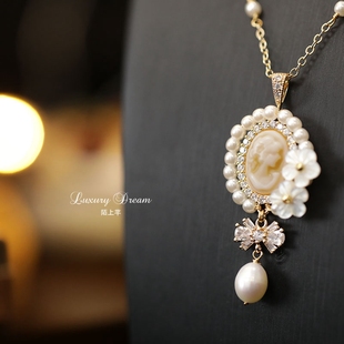 卡梅奥项链装饰品女配饰衣服百搭 欧美经典轻奢复古锁骨链高级感