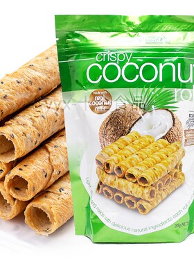 泰国Tropical Fields Crispy椰奶酥蛋卷400克 休闲零食见网红特产