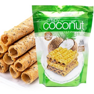 泰国Tropical Fields Crispy椰奶酥蛋卷400克 休闲零食见网红特产
