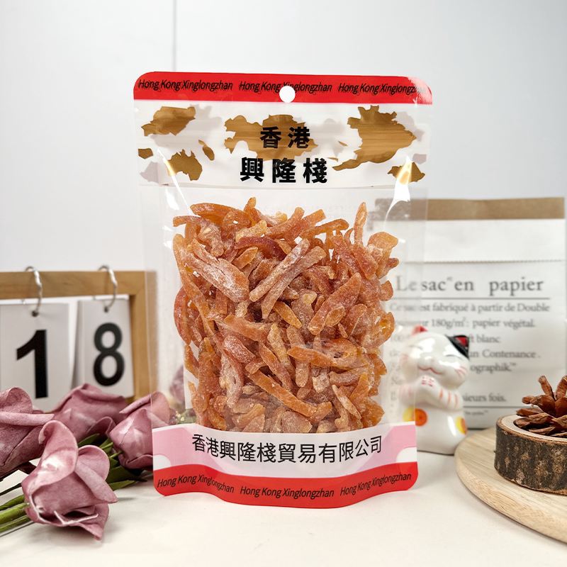 香港兴隆栈盐津陈皮220g袋装橘子皮橙皮老陈皮丝泡水泡茶即食零食