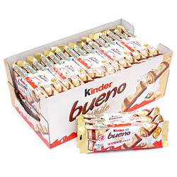 健达Kinder缤纷乐榛果酱威化白巧克力39g*30包 网红休闲零食小吃