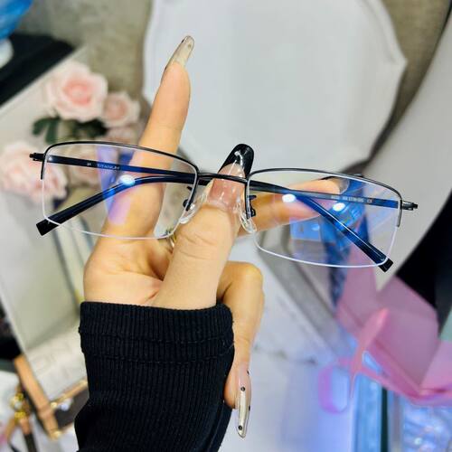 配近视眼镜框男纯钛复古半框可配镜片大脸眼睛框镜架商务近视镜女