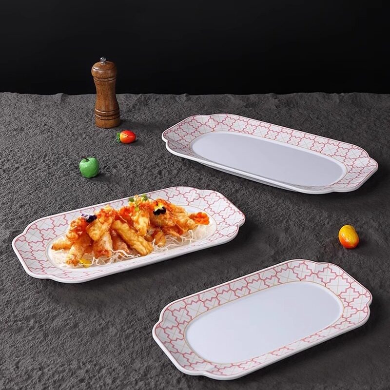 创意密胺餐具特色餐厅西餐牛排餐盘凉菜仿瓷平盘饭店农家乐炒菜盘