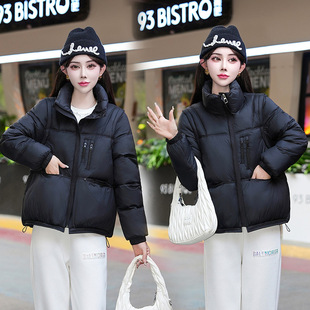 亮面可拆卸袖子羽绒棉衣女短款新款韩版面包服冬装学生棉袄外套
