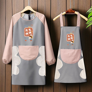 印字 做饭成人时尚 围裙女家用厨房防水防油新款 罩衣反穿工作服男士