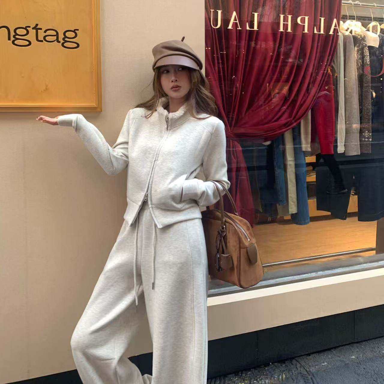 好漂亮好漂亮立领运动衫毛毛外套女2025年冬季新款短上衣时尚显瘦