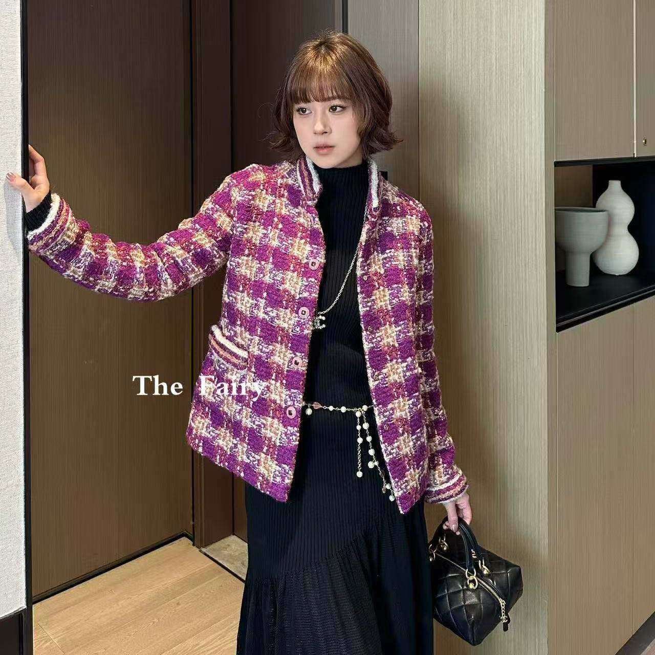 好漂亮好漂亮格纹小香风粗花呢外套女2025年冬季新款短上衣名媛潮