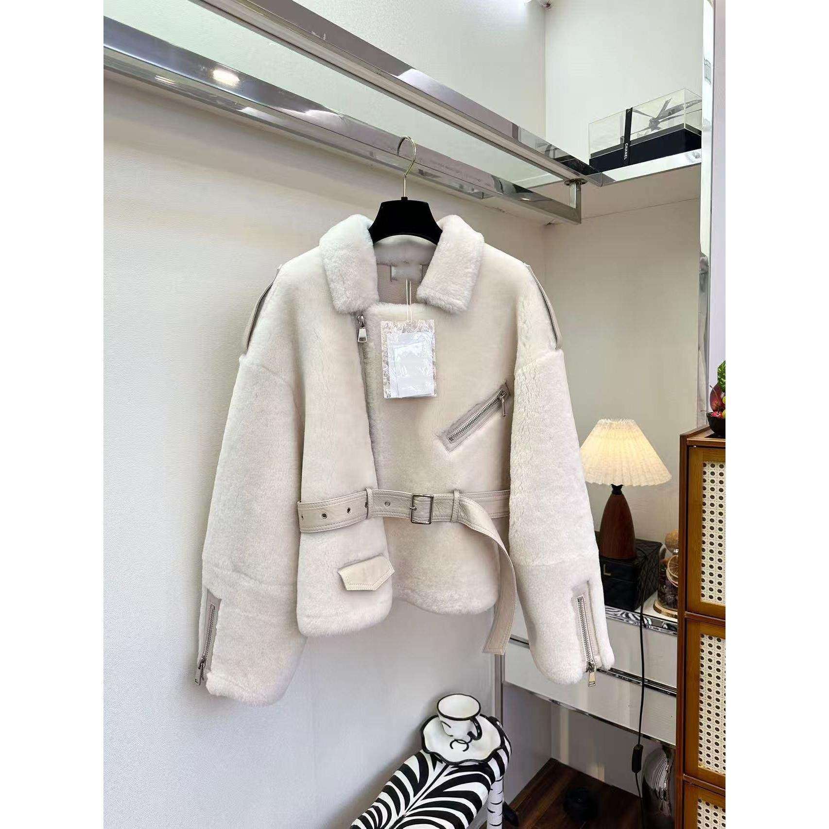 好漂亮韩系复古立领皮草短外套女冬季毛毛拉链百搭气质上衣热销