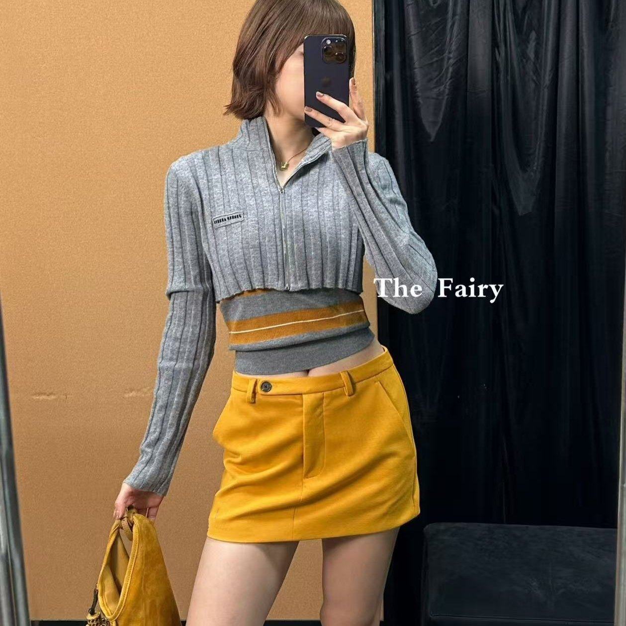 好漂亮黄色字母半裙女2026年早春新款打底短裙时尚显瘦百搭气质潮