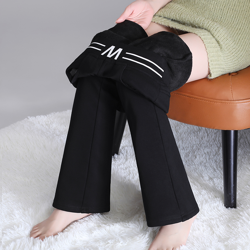 高腰通勤简约长裤微喇休闲裤