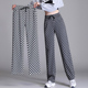 女春秋春装 子棋盘格阔腿裤 2025年新款 高腰休闲拖地直筒黑白格子裤
