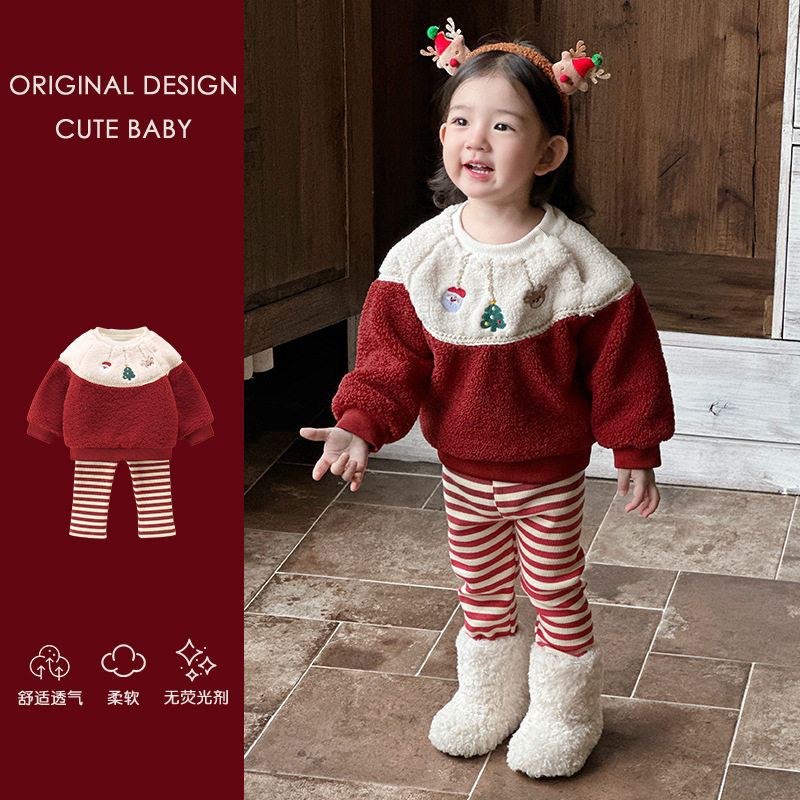 婴儿秋冬套装2025新款女宝宝加绒打底衫夹棉背带裤冬季衣服两件套,童装/婴儿装/亲子装,内衣套装,淘宝优惠券,粉丝福利购,淘宝优惠卷