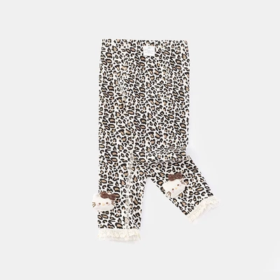 2026女童新款裤子春季新款儿童KT打底裤春秋卡通休闲豹纹长裤5729