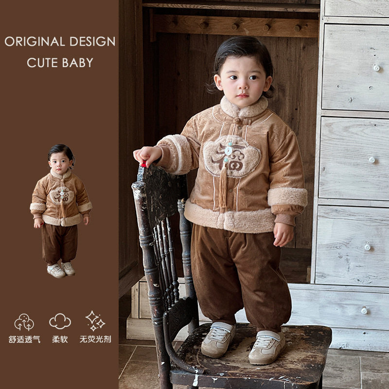 汉服男童新中式冬季加厚棉服一岁周岁礼服男宝宝秋冬款抓周拜年服,童装/婴儿装/亲子装,汉服,淘宝优惠券,粉丝福利购,淘宝优惠卷