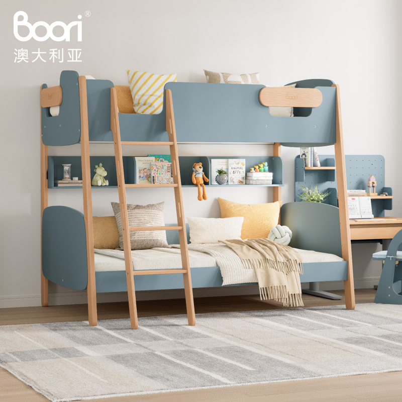 boori艾芙兰实木儿童双层子母床