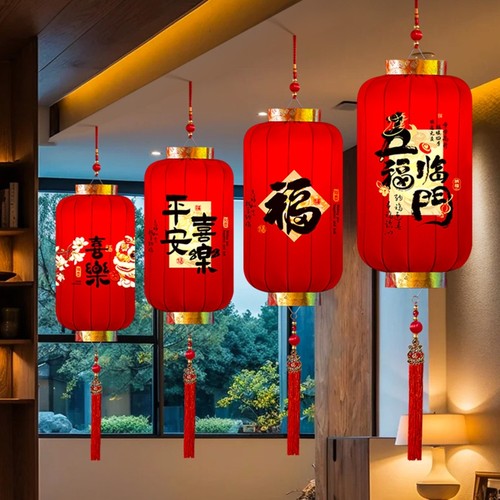 2026新款大红灯笼新年春节喜庆商场挂饰国潮风古风福字冬瓜灯笼