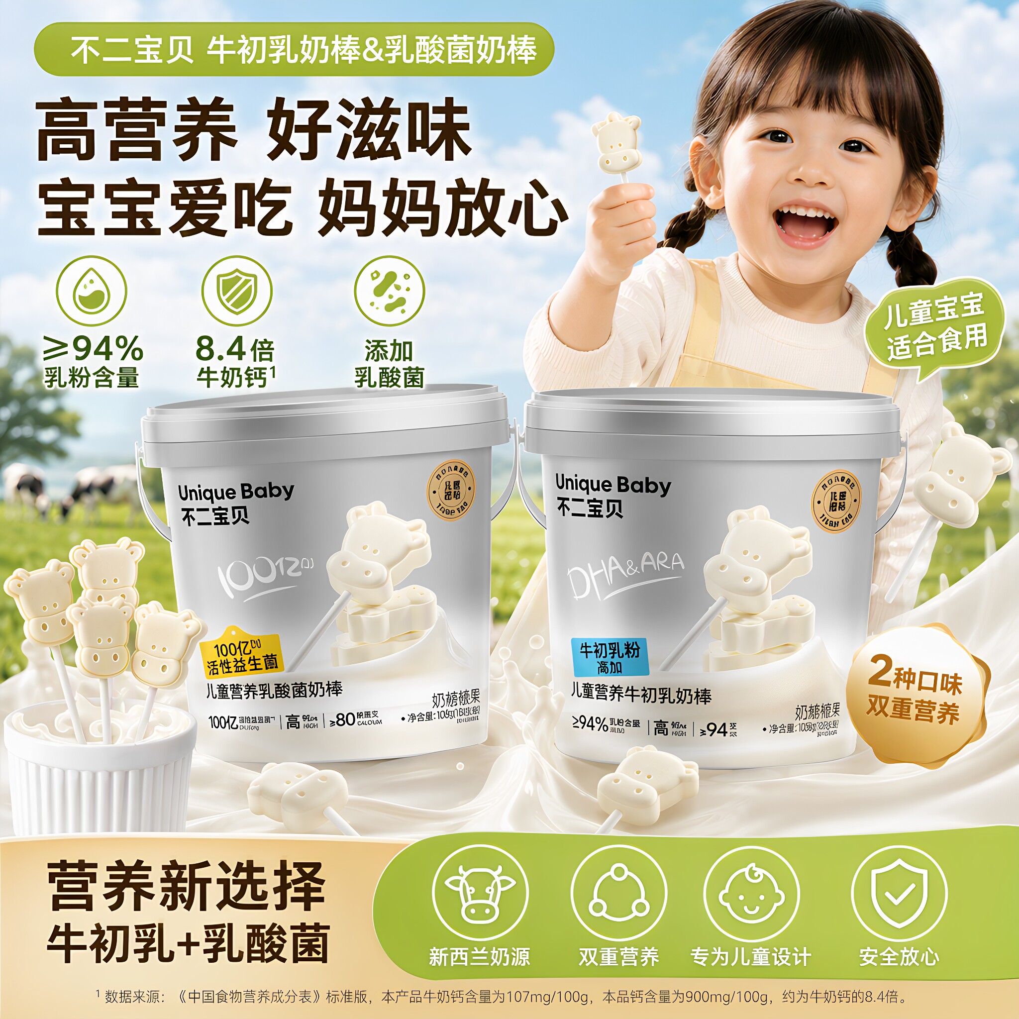 不二宝贝DHA牛初乳奶棒108g