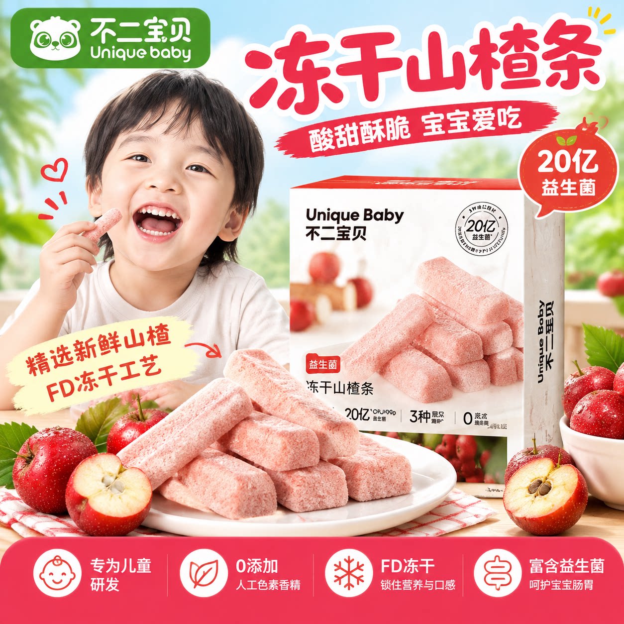 不二宝贝益生菌冻干山楂条
