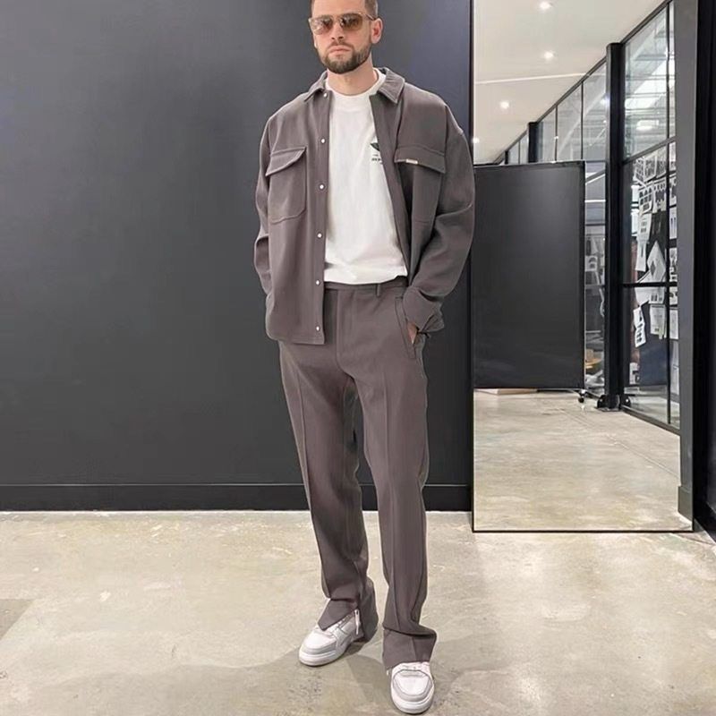 REPRESENT TRACK复古SS22美式西裤宽松休闲高街直筒拉链裤